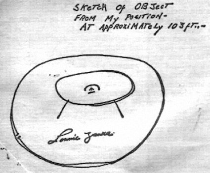 Zamora's sketch of the object